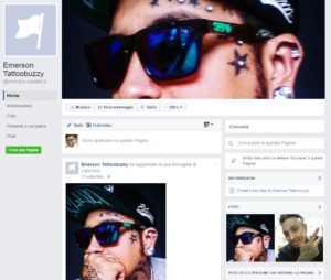 La pagina Facebook di "Tattoo Buzzy" e le foto di Emerson